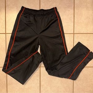 Soffe, Athletic Warm-up Pants, Black with Orange side stripe, Size Youth Large